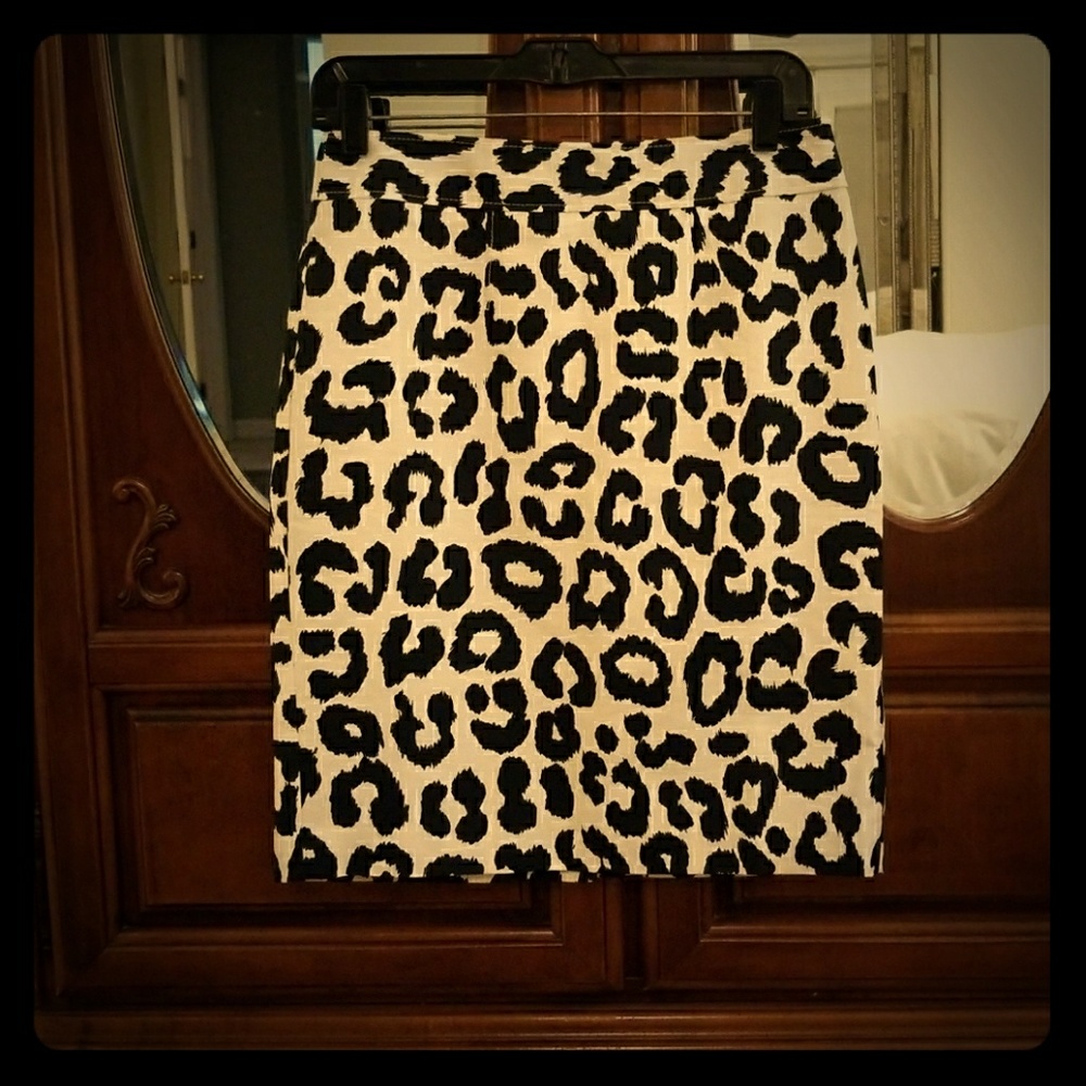LOFT animal print skirt.